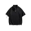 Roupas Masculinas Beijie 2026 Verão Nova Camisa Polo de Manga Raglan Pulôver Masculino com Meio Zíper Camiseta de Manga Curta com Gola Fold-Down