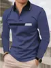 Otoño Invierno Clásico Casual para Hombre Tela Piqué Moderna Color Sólido Cuello de Solapa para Hombre Cuello de Solapa Simple Deportivo Manga Larga