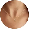 Moda Nuevo Europeo y Americano Ins Moda Casual 26 Letras Inglesas A-Z Color Cobre Dorado Collar para Mujer Gargantilla Joyería
