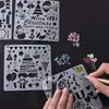 Caixa Explosão tema renda régua molde de pintura caixa de presente surpresa álbum de fotos quadrado feito à mão DIY molde para grafite