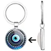 Fabricante de Origen Transfronterizo Azul Dorado Ojo de Diablo Ojo Maligno Gema del Tiempo Aleación Llavero Colgante
