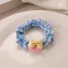 Leite amarelo urso intestino grosso anel de cabelo acessórios para o cabelo coração da menina doce vento corda de cabelo estudantes de alta elasticidade rabo de cavalo elástico elástico atacado