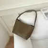 Bolso tipo cubo tejido con textura retro estilo coreano, nueva colección de verano 2026, diseño minimalista y único, adecuado para ir al trabajo, bolso de hombro o bolso de axila