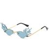 Gafas de Sol de Llama de Moda, Gafas de Sol Unisex sin Montura de Metal Estilo Callejero, Gafas de Ala Ancha Europeas y Americanas