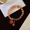 Pulsera de Flor de Margarita Floreciente Pequeña Más Vendida para Mujer, Versátil y de Gama Alta Pulsera de Cristal Rosa Cristal de Girasol, Venta al por Mayor de Joyería Yiwu