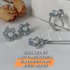 Conjunto de Pérolas de Água Doce Zhuji para Mulheres Brincos de Pérola Pão Cozido com Zircônia Anel Colar Estilo Floresta Joias com Esmalte Gotejante Venda por Atacado