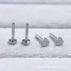 Pendientes de Titanio Astmf-136 Corazón, Estrella Base Plana Barra Roscada Interna G23 Titanio Pulido Cabeza de Joyería para Piercing