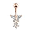 Amazon eBay novo quente anel de umbigo criativo borboleta zircônia fivela umbilical anel umbilical joia para piercing