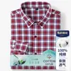 [100% Algodão] Novo Estilo 2026 Camisa de Algodão Puro Xadrez Não Amassa Manga Longa para Homens Primavera e Verão Casual Respirável Camisa Xadrez