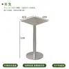 Estilo Industrial Mesa de Acero Inoxidable Mesa Redonda Pequeña Celebridad de Internet Tienda de Té con Leche Mesa y Sillas Transparentes Combinación de Conjunto Cafetería Silla Plegable