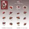Hermoso Día Pegatinas para Mascotas Serie de Pintura de Flores Flotantes Tema Floral Material de Decoración para Bloc de Notas Pegatinas 15 Piezas