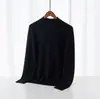 Malhas Masculinas Novas de Outono e Inverno Transfronteiriças Malhas Pulôver de Gola Alta Meia Outono e Inverno Camisas Básicas de Cor Pura Leves para Homens de Negócios