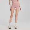Shorts de Yoga con Sensación de Nube, Cruzados, de Cintura Alta, Control de Abdomen, Efecto Levanta Glúteos para Mujer, Shorts Deportivos sin Costuras, Pantalones de Fitness de Secado Rápido