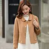 Casaco Curto de Lã Dupla Face para Mulheres, Tamanho Petite, TikTok Primavera, Outono e Inverno Novo Ajuste Slim Estilo Coreano Casaco de Lã Cashmere
