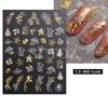 Fornecimento transfronteiriço de novos adesivos 3D para nail art série de Natal dourado e prateado floco de neve relógio de contagem regressiva alce adesivos com cola traseira