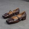 Zapatos Nuevos Lolita Primavera 2025 de Shanghai Jiejie con Tacón Bajo Punta Cuadrada Zapatos Mary Jane Boca Baja Zapatos para Mujer