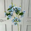 Rosas artificiales de múltiples cabezas para bodas, arreglos de escenas con flores artificiales, decoración del hogar, adornos de flores artificiales, flores artificiales de comercio exterior