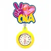 Lindo Dibujo Animado Brillante Elástico Pinza para Insignia de Enfermera Doctor Reloj de Bolsillo de Hospital Reloj de Pecho Pinza Telescópica Reloj para Colgar