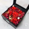Caja de Regalo de Rosa Flor Eterna Cuadrada Día de la Madre Navidad Tanabata Día de San Valentín Cumpleaños Caja con Cajón Caja de Joyería