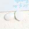 Estilo Coreano Sencillo y Versátil Color Puro Ovalado Resina Medio Píldora Parche Aretes DIY Aretes para Mujer Accesorios para Funda de Teléfono Móvil Material