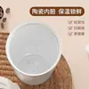 Garrafa Térmica 316 Revestimento Cerâmico Caneca de Café Grande Capacidade Alta Aparência Feminina Portátil Parede Dupla Canudo Copo de Água