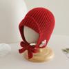 Chapéu de Proteção para Ouvidos de Tricô para Meninas no Outono e Inverno Chapéu Lei Feng de Lã Grossa Cor Sólida Alça Fofa Chapéu Voador para Homens Tendência Coreana
