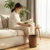 Bote de basura con aro de presión plástico baño cocina sala de estar dormitorio barril imitación tronco tamaño basura doméstica