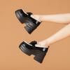 Zapatos de Cuero Estilo Británico Mary Jane de Tacón Alto y Suela Gruesa, Estilo Nuevo, Tacón Grueso de 10 cm, Zapatos de Mujer para Ponerse y Quitarse para Primavera y Otoño