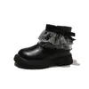 Botas de Encaje con Moño de Caña Baja Nuevas para Otoño 2026 para Niñas Pequeñas, Botas de Piel Antideslizantes Resistentes al Desgaste, Botas de Moda Versátiles para Niños