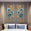 Decoração transfronteiriça novo estilo chinês sala de estar parede pendente de parede metal parede decoração de parede pingente parede de fundo de sofá folha de ginkgo