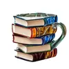 Caneca com Design de Livro Pintado, Artesanato em Resina 3D em Formato de Livro Estilo Europeu, Decoração de Mesa, Presente Criativo