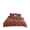 Conjunto de Quatro Peças de Algodão Tricotado Classe A 100% Algodão Algodão Tianzhu Listrado Simples Estilo de Pousada de Luxo Capa de Edredom Super Macia para Dormir Nu