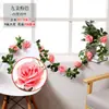 Enredadera Artificial de Rosas Cubierta para Tubería de Aire Acondicionado Enredadera Decorativa Plástico Enredadera Falsa Cuerda para Colgar Envoltura de Techo Enredadera de Flores Falsas