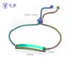 Pulsera Larga Curva Ajustable Espejo de Acero Inoxidable Grabado DIY En Stock Pulsera Personalizada Simple y Elegante