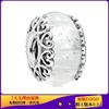 Cuentas Panjia plata piezas de cuentas DIY plata blanco azul serie burbuja estilo cuentas de vidrio