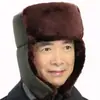 Gorro estilo Lei Feng, a prueba de viento, a prueba de nieve, resistente al frío, adecuado para conductores de tren, personas de mediana edad y mayores, con protección para los oídos, cálido y grueso, gorro de algodón del noreste