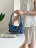 Bolso de Encaje con Lazo Estilo Retro Coreano Moda Vaquera Bolso de Axila para Viajar Versátil Bolso de Mano Sencillo