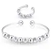 Pulsera de Nueve Vueltas para Mujer a la Moda con Baño de Plata Esterlina 999 y Cuentas Redondas, Simple y Versátil, Joyería para Madre y Novia