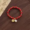 Pulseira Série Floral de Cristal Doce e Sonhadora de Super Valor, Pulseira Presente Estilo Palácio para Namorada de Feira Noturna Sonho Vermelho