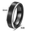 Anel de Aço Tungstênio 6mm Colorido Prata Preto Dourado Simples Retrô Versátil Venda Quente Transfronteiriça Europeia e Americana para Mulheres