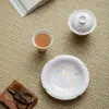 Suporte para Bule Japonês Pintado à Mão com Borda de Renda de Flor de Cerejeira Estilo Dinastia Tang e Song, Conjunto de Chá Kung Fu, Bandeja de Cerâmica Doméstica para Chá Seco, Bandeja para Petiscos de Chá