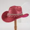 Sombreros de Alta Gama Cepillados Populares Transfronterizos para Hombres y Mujeres, Pedrería de Lujo de Colores con Colgantes de Perlas, Sombreros para Niñas para Fiestas y Compromisos