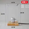 Lámpara de Mesa de Madera Maciza Hecha a Mano DIY Portalámparas de Cuerda de Algodón Tejida Paquete Tejido de Ratán Libro Rojo Pequeño Cuadros de Abuela Accesorios de Material de Ganchillo