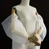 Vestido de Novia con Mangas de Mano y Lazos, Estilo Hada, Sencillo y Casual, Mangas de Organza Relajadas, Mangas para Vestido de Novia