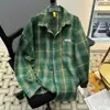 Camisa xadrez retrô estilo americano, masculina de manga comprida, nova coleção primavera/outono 2026, peça externa de corte solto, camisa moderna estilo japonês