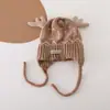 Gorros para Niños, Gorros de Lana de Invierno, Estilo Coreano, Elegantes, Engrosados, Gorros de Punto Cálidos con Protección para las Orejas para Niños y Niñas, Gorros sin Visera, Cortavientos
