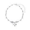 Pulsera Caraini de plata de ley s925 con forma de corazón de bambú y piedra luminosa, con cuentas, diseño de nicho de lujo ligero, estilo Ins, pulsera por lotes