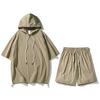 Conjunto de camiseta de seda de hielo de secado rápido para hombre, pantalones cortos holgados de manga corta de marca de moda de verano, traje deportivo de baloncesto para correr, conjunto de dos piezas