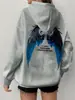 Diseño de Marca de Moda, Diseño Simple y Elegante, Sudadera con Capucha Estampado de Alas, Simple y Versátil