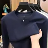 Sudadera gruesa transfronteriza para hombre 2026 otoño nueva cuello redondo color liso casual cálida manga larga camiseta para hombre al por mayor